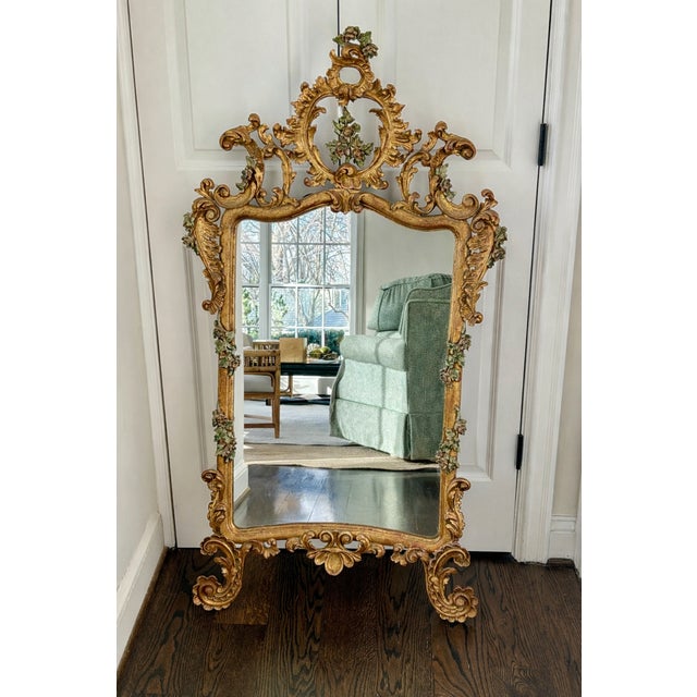 19th Century Italian Giltwood and Polychrome Mirror For Sale In Kansas City - Image 6 of 12