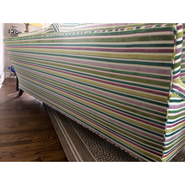 Manuel Canovas Striped Velvet Sofa, Lee Manufacturer For Sale In Saint Louis - Image 6 of 12
