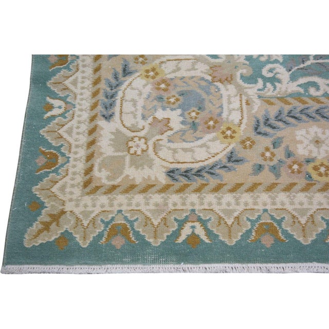 Vintage Chinese Art Deco Hand Knotted Wool Rug, 9'8x13'6 For Sale - Image 4 of 6