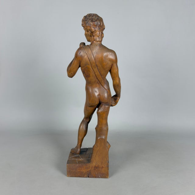 Artigianale, David Sculpture by Michelangelo Statue, 1960s, Wood For Sale - Image 4 of 11