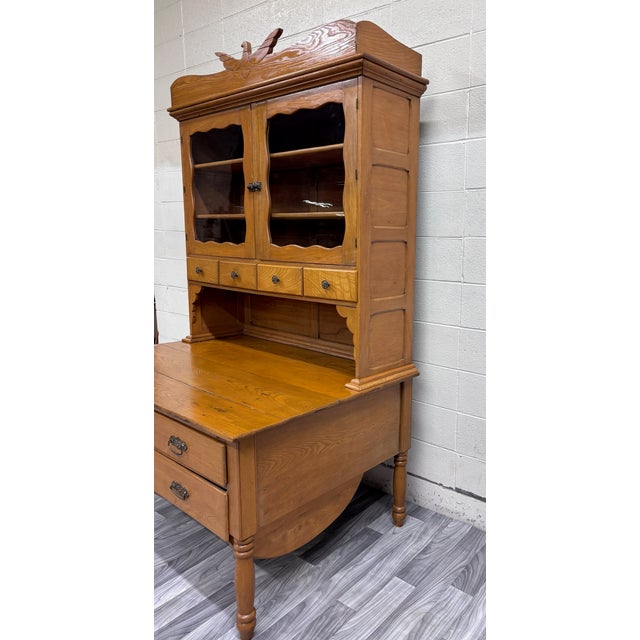 Antique Victorian Possum Belly Baker’s Cabinet With Eagle Crest For Sale - Image 4 of 18