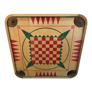 1960s Carrom Game Board by Merdel Game Manufacturing Co Mid Century Wall Decor For Sale