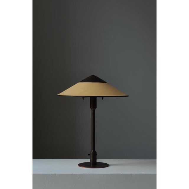 Art Deco Model T3-Major Table Lamp in Browned Brass attributed to N.R. Thykier, Denmark, 1930 For Sale - Image 6 of 16