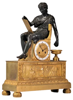 Empire Alexander the Great Clock in Bronze, 19th Century