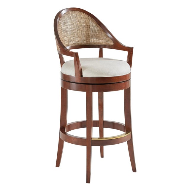 Traditional Modern History Lyon Bar Stool - Walnut For Sale - Image 3 of 3