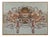 Fresco, Face with Florals Composition, 1950s, Canvas For Sale