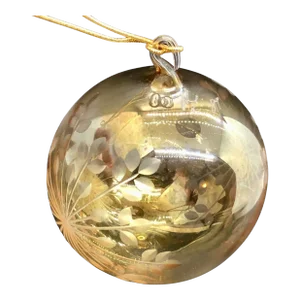 Vintage 1989 Hand Blown Studio Art Glass Signed Ornament Globe Hanging Pendant