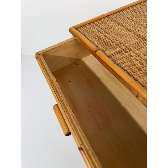 Mid-Century Modern Italian Bamboo and Woven Cane Nightstands, 1960s, Set of 2 For Sale - Image 15 of 18