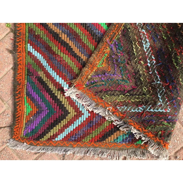 VIntage Turkish Kilim Rug - 71" X 38" For Sale - Image 9 of 10