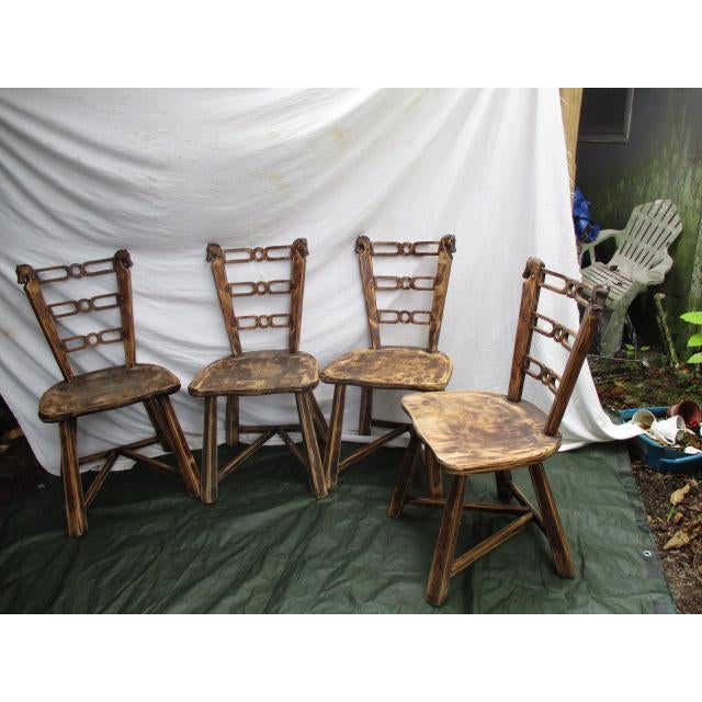 1950s Vintage Romweber Viking Oak Horse Head Chairs Set Of 4 Chairish