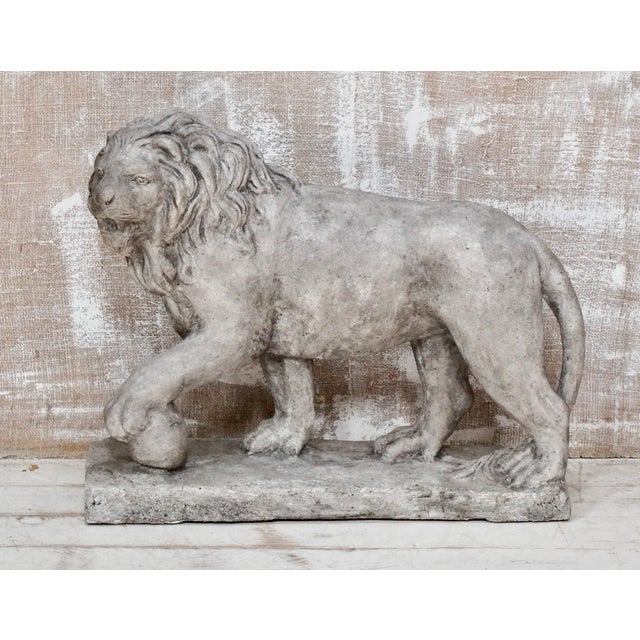 Gray Antique Stone Medici Lion, 1920 For Sale - Image 8 of 9