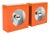 Vintage Mid Century Modern Attributed to Disderot Orange Metal Wall Light Sconces For Sale
