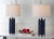 Navy Blue 25 Inch H Column Table Lamp in Navy - a Pair For Sale - Image 8 of 9