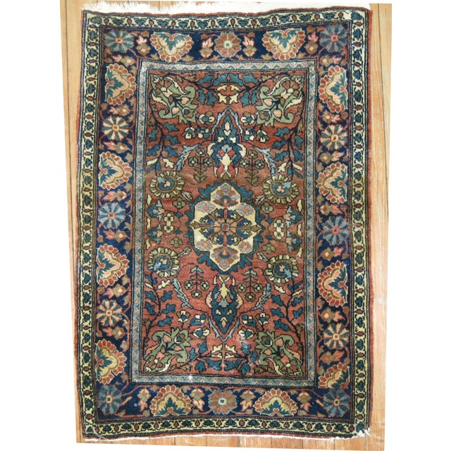 Contemporary Early 20th Century Ornate Persian Sarouk Farahan Rug - 1'9" x 2'6" For Sale - Image 3 of 5
