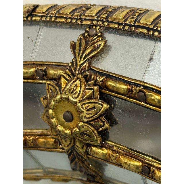 Metal Vintage Spanish Hollywood Regency Wall Mirror For Sale - Image 7 of 12