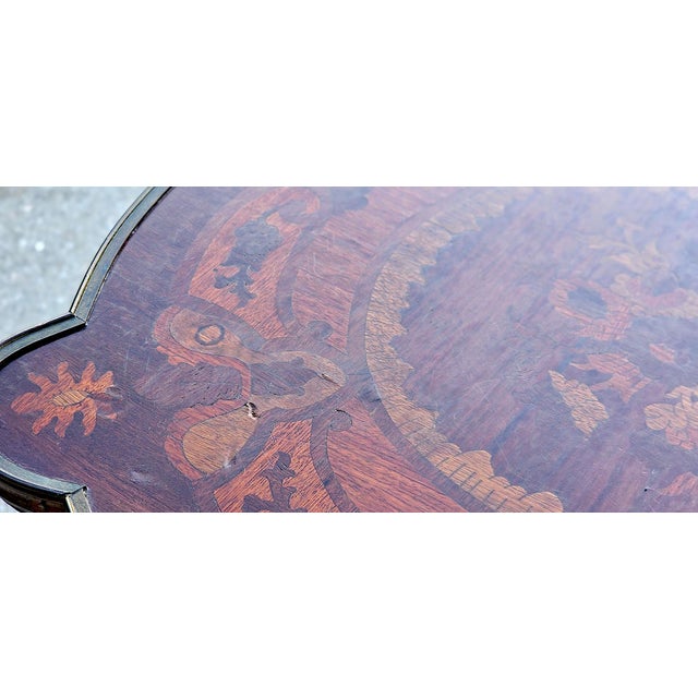 Late 19th Century French Louis XV Style Parquetry Round End Table With Bronze Mounts For Sale - Image 15 of 15