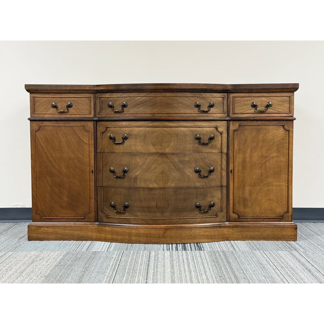 -Tuscan style 6-drawer curved front buffet -MANUFACTURE: Unknown -IN THE STYLE OF: TUSCAN -DATE OF MANUFACTURE: UNKNOWN...