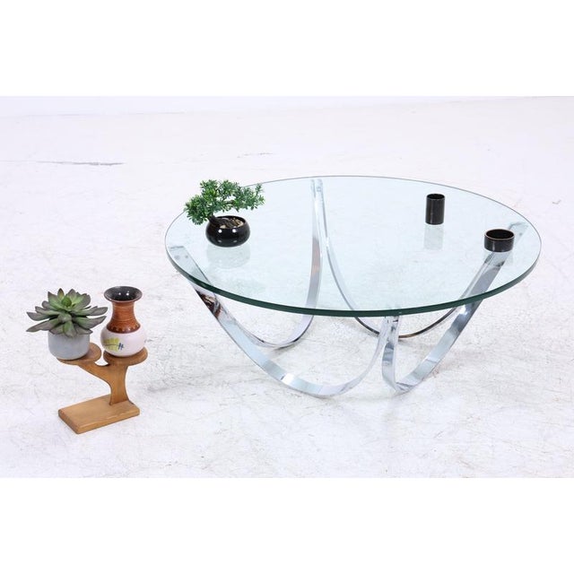 Mid-Century Glass Coffee Table with Chrome Frame by Werner Lindner for Bacher For Sale - Image 12 of 12