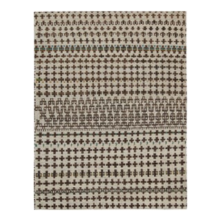 Rug & Kilim’s Moroccan Style Rug in White & Beige-Brown - 12'x15' For Sale