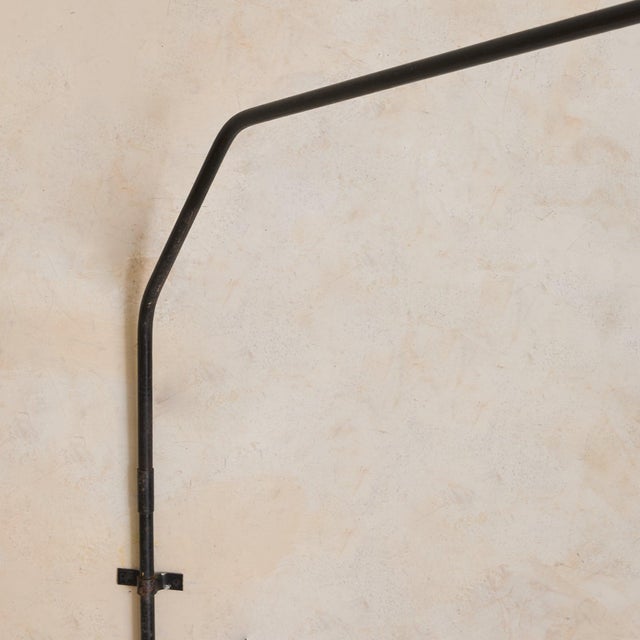 Metal French Artisan-Made Iron Potence Wall Light, 1960s For Sale - Image 7 of 8