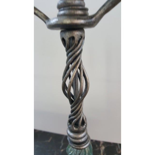 Metal Modern Sarreid Metal and Crystal Candelabra For Sale - Image 7 of 10