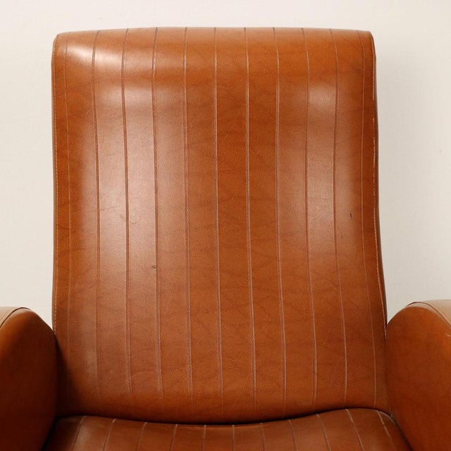 Small Vintage Chair in Leatherette and Metal Brass, 1950s For Sale - Image 4 of 12