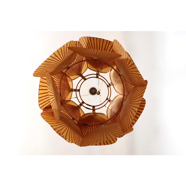 Mid-Century Modern Uchiwa Series Ju-Yon Chandelier by Ingo Maurer for Design M, Germany, 1973 For Sale - Image 3 of 14