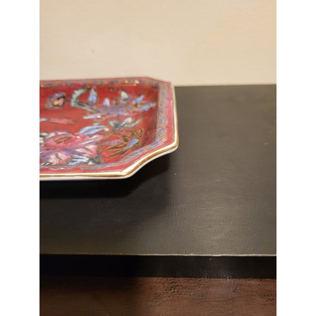 Vintage Chinese Enamel Floral Plate For Sale - Image 10 of 10