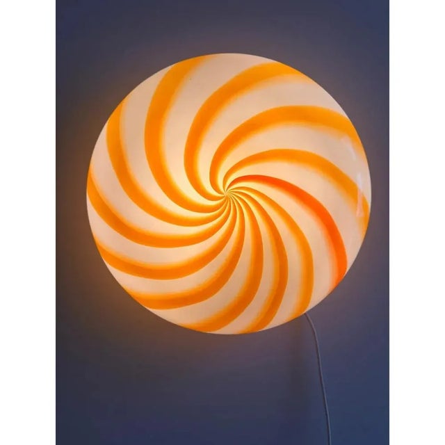 Italian Clear Amber Swirls Wall Sconce in Murano Glass by Simoeng For Sale - Image 7 of 9