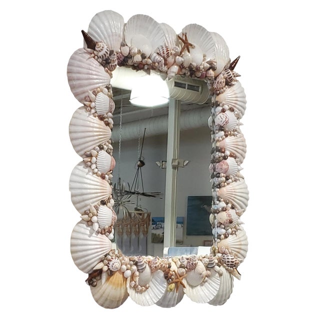 Shell Seashell White Wall Mirror For Sale - Image 14 of 14
