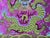 Textile Asian Square Magenta Golden Dragon Bats Blossom Flower Fabric Display Art For Sale - Image 7 of 9