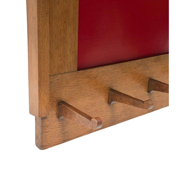 Art Deco Modernist Wall Coat Rack in Oak and Lacquer by Jan Brunott, 1920s For Sale - Image 11 of 12