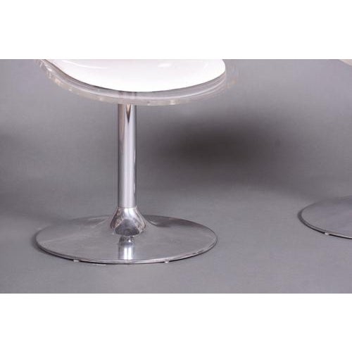 Mid-Century Modern Chairs in Chromed Steel and Acrylic Glass, Czech, 1960s, Set of 2 For Sale - Image 4 of 9