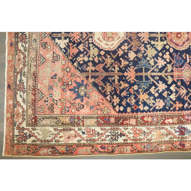 Pink Early 20th Century Zabihi Collection Persian Malayer Accent Rustic Rug - 4'7" x 6'7" For Sale - Image 8 of 10