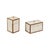 Set of Two Fossil Clam Stone Inlaid Boxes with Tiger Penshell and Satina Brass Accents