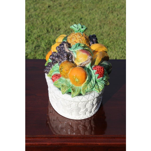 Bordallo Pinheiro Bordallo Pinheiro Ceramic Fruit Basket Serving Dish For Sale - Image 4 of 15