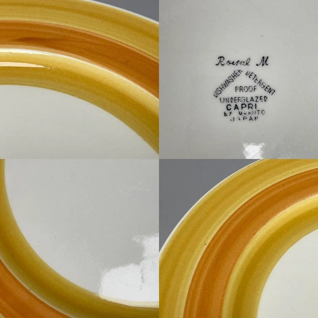 Ceramic Vintage 1970s Japanese Royal M Capri Charger & Serving Bowl Set - 2 Pieces For Sale - Image 7 of 13