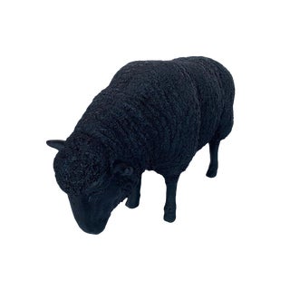 1980s Figurative Black Sheep Sculpture For Sale