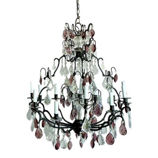 Vintage Regency Cut Crystal Chandelier For Sale