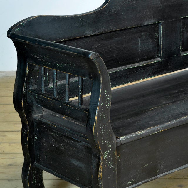 Antique Pine Drop-Top Bench, 1900s For Sale - Image 9 of 12