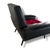 1950s Mid-Century Modern Black Vinyl Chair with Red Seat Cushion, 1950s For Sale - Image 5 of 7