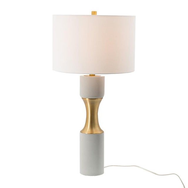 Gray & Gold Geometric Table Lamp For Sale - Image 9 of 11
