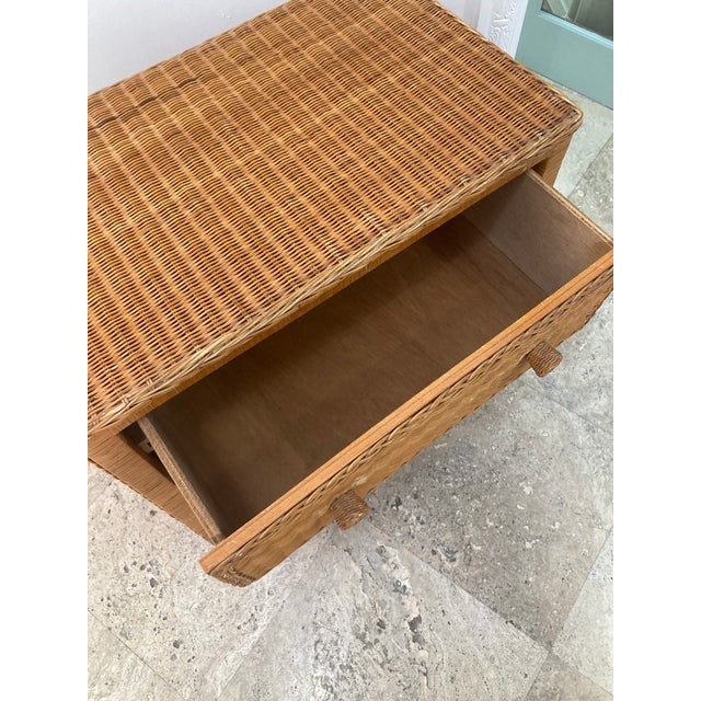 Boho Chic Rattan Wicker 3 Drawer Chest Dresser For Sale - Image 9 of 13