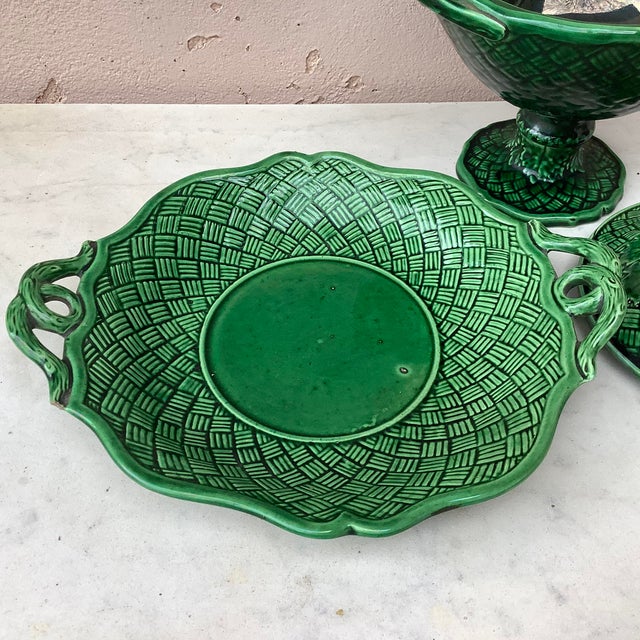 19th Century Majolica Green Tureen With Stand Bordeaux Chairish