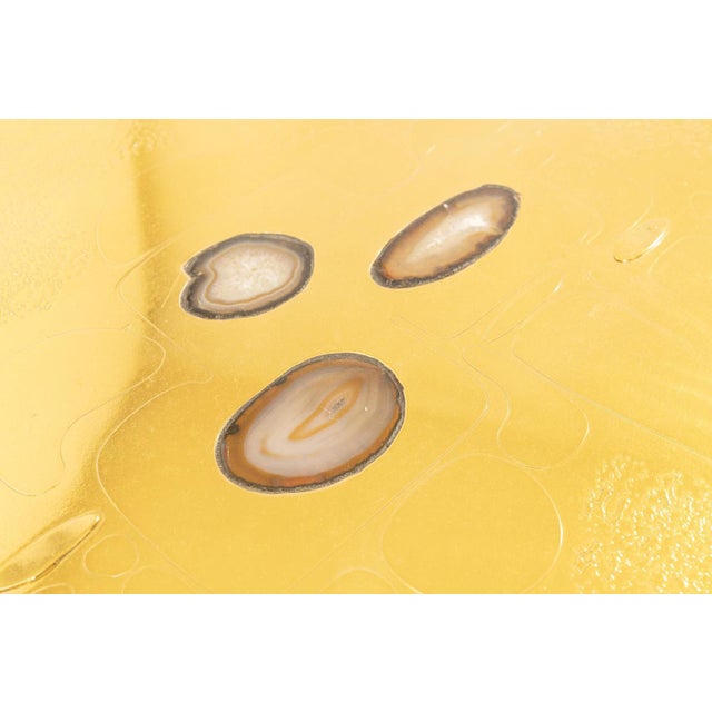 Coffee Table in Etched Brass by Lova Creation, 1980s For Sale - Image 9 of 13