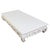 A painted and hand carved Chinese wooden coffee table featuring a beautifully carved apron with intricate geometric...
