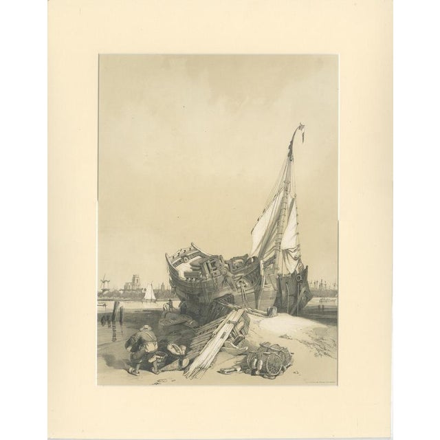 Gold After Stanfield, Rotterdam from the Ferry Stanfield Sketches, Boys, 1833, Print For Sale - Image 8 of 9