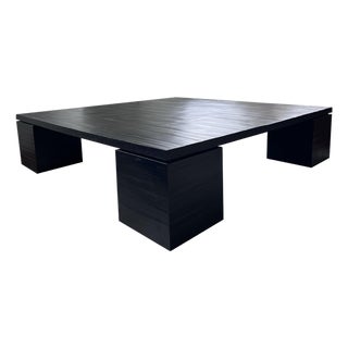 Armani Casa Oversized Square Split Bamboo Coffee Table – Italian Modern by Giorgio Armani For Sale