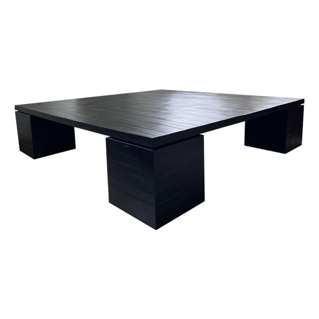 Armani Casa Oversized Square Split Bamboo Coffee Table – Italian Modern by Giorgio Armani For Sale