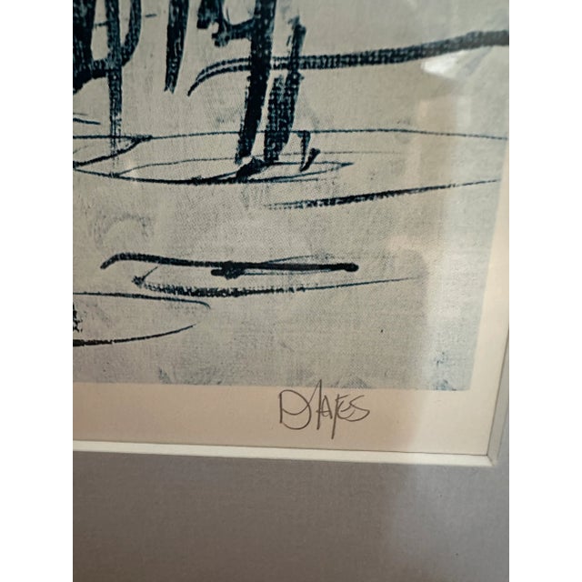 1991 Original Lithograph of Woman and Children in the Rain Signed Darcy May For Sale - Image 4 of 5